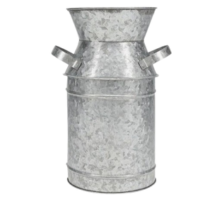 Diseño simple, hecha a mano galvanizada lata de leche, Cubo de flores, tamaño pequeño, maceta de Interior para el hogar de la mejor calidad - Product Image 4
