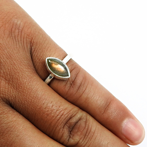 Magnifique bague en forme de marquise en pierre précieuse de labradorite naturelle en argent sterling 925 pour femme filles bijoux faits à la main prix de gros - Product Image 2