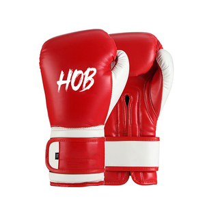 Diseña tu propio conjunto de equipo de boxeo profesional rojo de cuero, guantes de boxeo impermeables de 12 oz para uso doméstico. - Product Image 6