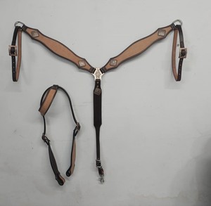 Conchos หนังเทียมสองสีสีน้ำตาลออกแบบสไตล์ตะวันตกดีไซน์แบบถักแนวตะวันตก - Product Image 1