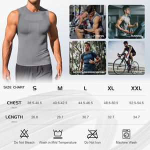 Camisetas sin mangas de entrenamiento de gimnasio con control de barriga y soporte de espalda de alta calidad Camisetas sin mangas de compresión con logotipo personalizado de elastano alto - Product Image 6