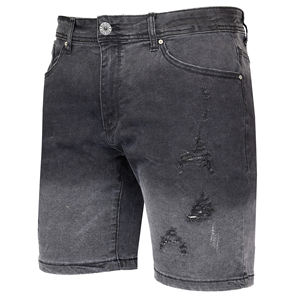 <b>Mens</b> Summer Casual Modern-Fit Straight Woven Denim <b>Shorts</b> <b>with</b> Mid-Waist Ripped Design Zip Fly and 5-<b>Pocket</b> - Product Image 3