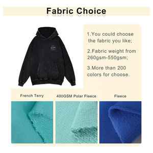 Heavy Weight Streetwear Loose Fit Pullover Hoodies Acid Wash Sweat à capuche surdimensionné pour homme - Product Image 5