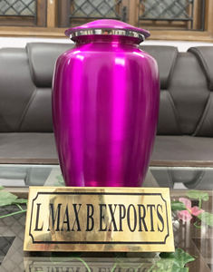 Urnas de cremación para adultos de color transparente rosa de aluminio para cenizas humanas con bolsa de terciopelo gratis precio al por mayor - Product Image 1