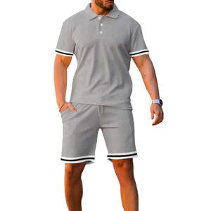 Haute qualité été hommes ensembles courts décontracté solide survêtement t-shirt et shorts pour hommes manches courtes ensembles de vêtements Service OEM - Product Image 4