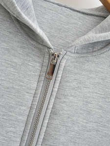 2 Colorway Zipper Fly Front Pockets Manga larga Casual Moda Sudadera con capucha para mujer - Product Image 3