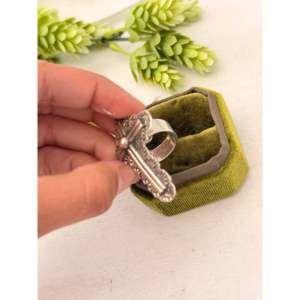 Sterling <b>Silver</b> <b>Cross</b> Adjustable <b>Ring</b> Handmade by Navajo Cultural Collectible Jewelry - Product Image 5
