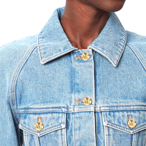 Vente en gros Nouveau style de vêtements pour femmes Vestes en jean pour filles Manteaux pour dames Grande taille Veste sans col à manches longues de haute qualité - Product Image 5