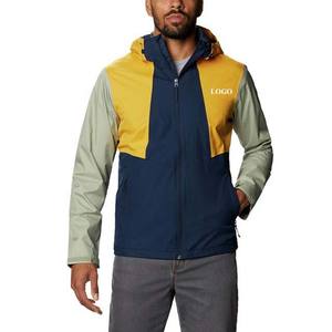 Chaquetas de hombre con diseño de logotipo personalizado OEM de color de contraste, chaquetas de hombre impermeables con Cremallera de nailon y poliéster de estilo callejero - Product Image 4