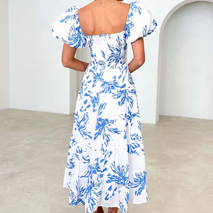 Vestido Maxi de Gasa Floral 2025 para Mujer, Transpirable, Estilo Bohemio Vintage, Delgado, con Tirantes Finos, Formal, Primavera, Elegante, Cuello Alto - Product Image 5