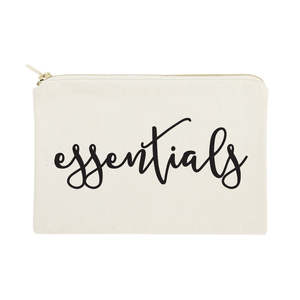 Sac de rangement de maquillage de voyage écologique Essentials, en toile de coton portable avec logo personnalisé et motif lettres - Product Image 1
