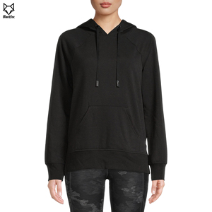 Sudadera con capucha de invierno para mujer con serigrafía de logotipo personalizado OEM 100% sudadera transpirable ecológica sólida de lana - Product Image 4