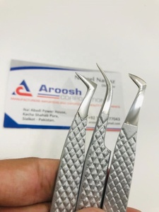 แหนบต่อขนตาจับเพชรแบบมืออาชีพปลายแหลมทนทานทำจากสเตนเลสสตีลสีเงินแวววาว - Product Image 4