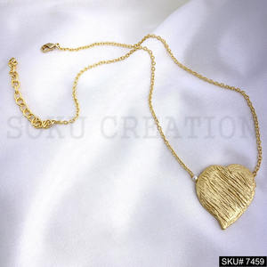 Collier pendentif élégant avec perle de style classique plaqué or chaîne de coeur en laiton-pour anniversaire SKU7459 - Product Image 1
