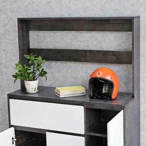 Meuble à chaussures minimaliste moderne KG68071 avec porte-vêtements portable 100x32x160cm en bois d'hévéa pour salon - Product Image 4