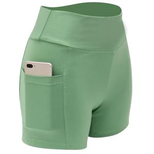 Mallas de Yoga de cintura alta personalizadas para mujer, pantalones cortos elásticos de correr rápido para gimnasio, Fitness con bolsillo de malla para levantar piernas - Product Image 2