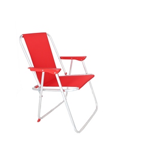 Set di 4 Sedie da Spiaggia Pieghevoli in Metallo Rosso 44x44x74cm di Well Home - Product Image 6