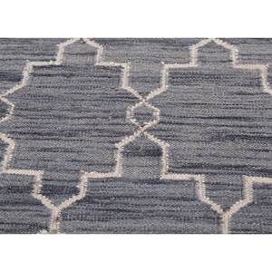 Alfombra de Yute y Lana Tejida Plana Gris y Negra Indusbar Dwrm-162, Alfombra Rectangular con Rayas Geométricas y Abstractas para el Hogar - Product Image 3