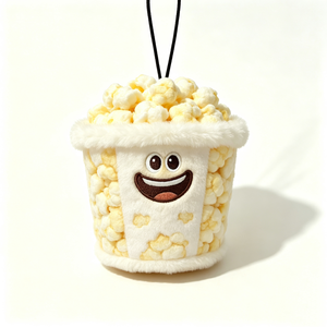 Bolsa de Felpa Personalizada con Forma de Cubo de Palomitas, Monedero de Felpa con Diseño de Palomitas, Bolsa de Felpa Unisex con Cremallera para Cine, Snacks y Halloween - Product Image 1
