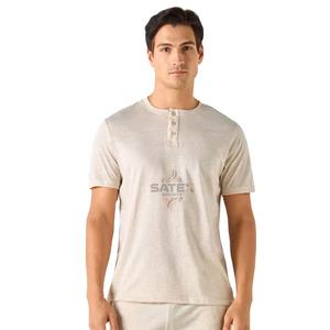 Conjunto de Camiseta y Pantalones Cortos de Verano para Hombre, Corte Regular, Diseño Nuevo, Color Sólido, Manga Corta, 100% Algodón, Dos Piezas, Transpirable, con Bolsillos - Product Image 5