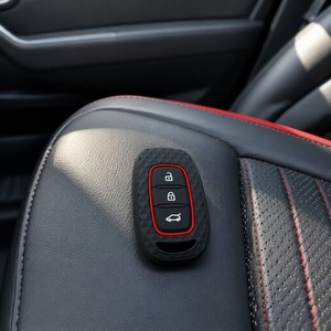 Cover in Silicone per Chiavi Renault Kwid <span class=keywords><strong>Duster</strong></span> Sandero Logan <span class=keywords><strong>Dacia</strong></span>, Custodia Protettiva per Telecomando a 3 Pulsanti, Nero Rosso - Product Image 4