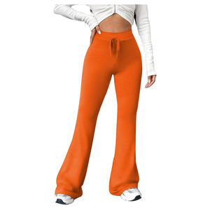 Women's Cotton Active Wear Solid Color Fleece Flares Track <b>Pants</b> Sweatpants Fleece Jogger <b>Pants</b> with Pockets for Winter Season - Product Image 1
