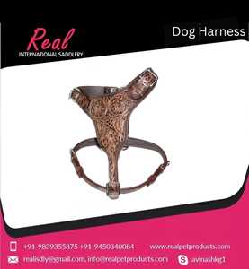 Harnais pour chien en cuir rembourré le plus vendu ensemble pour animaux de compagnie de style tactique avec collier et laisse assortis harnais pour animaux de compagnie de conception de confort de qualité supérieure - Product Image 2