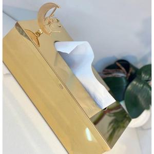 High Quality Black Gold Finished With Vintage Aluminium Brass Fern Leaves Napkin Holder <b>Tissue</b> Storage <b>Box</b> for Hotel Supplies - Product Image 3