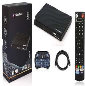 VSeeBox Elites 2025 กล่องทีวี Android 10 แรม 4GB รอม 128GB, ความละเอียด 8K Ultra HD ความเร็วสูง, รีโมทเสียงอัปเกรด - Product Image 1