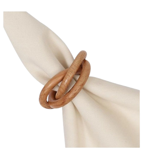 Décoration de table et accessoires de haute qualité Formes uniques Rond de serviette en bois Forme ronde Rond de serviette en bois massif - Product Image 1