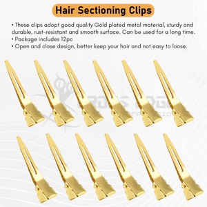 Hot Sale Multifunctional <b>Silver</b> Hair Extension Tool Kits 12pcs Hair Selecting <b>Clips</b> Hair Crimping & Sewing with Curved Needle - Product Image 5