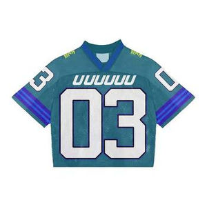 Jersey Corto Unisex de Estilo Americano Vintage, Tejido de Malla, Cuello en V, Holgado, con Estampado Americano, Fabricante Personalizado - Product Image 3