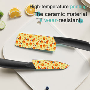 Ensemble de couteaux de chef en céramique, 7 pièces, prix d'usine, nouveautés, utilisation en restaurant, manches en plastique, passe au lave-vaisselle, livraison rapide - Product Image 2