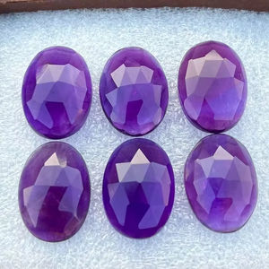 Venta al por mayor de piedras preciosas de cuarzo amatista natural, cabujones de corte de Rosa facetados de alta calidad, tamaños sueltos ovalados, 3x5mm, 15x20mm, planos - Product Image 6