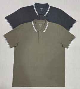 Manches courtes motif solide pour hommes pour polo anti-boulochage tissu tricoté vêtement teint - Product Image 5