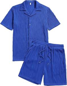 Conjunto de Pantalones Cortos para Hombre, 100% Algodón, Verano, Conjunto de 2 Piezas, Logotipo Personalizado, Camiseta Extra Grande, Pantalones Cortos con Cordón, Ropa Deportiva Urbana para Hombre - Product Image 1