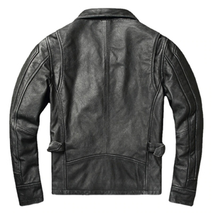 Chaqueta de Cuero para Hombre, Diseño Nuevo y Personalizado 2025, Manga Larga, para Otoño e Invierno, con Botones y Decoraciones de Cinturón - Product Image 2