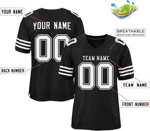 Vêtements de sport de football américain Maillots personnalisables Quick Dry Polyester Mesh Breathable Short Team Logo Name Numbers-Plus Size OEM - Product Image 4