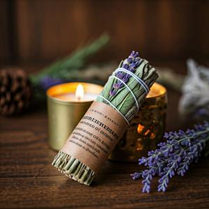 Palos de difuminado de lavanda Salvia a granel de alta calidad, etiqueta personalizable, soporte de cera para uso doméstico de oficina, sándalo de salvia Clary para primavera - Product Image 1