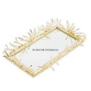 Tamaño y forma personalizados disponibles, calidad Superior, Metal y espejo, decoración del hogar, mesa de centro de mesa, bandeja de servicio - Product Image 3