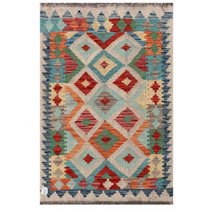 Alfombra Kilim de Maimana, Afganistán, 144 x 95 cm, Alfombras y Juegos de Alfombras - Product Image 1