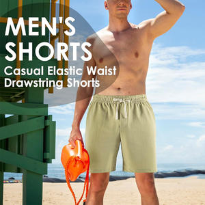 OEM Custom Cotton Summer Sweat Shorts for Men Breathable Workout Cargo Shorts with <b>Drawstring</b> Closure and Private Label Logo - Product Image 4