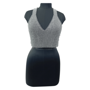 Elegante cota de malla medieval Top 10mm Butted Ring Artesanía de metal de aluminio para festivales y Ren Faire Traje de armadura - Product Image 1