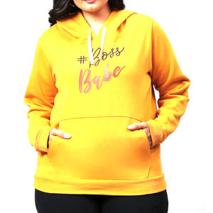 Sudaderas con Capucha de Invierno para Mujer, Talla Grande, Color Sólido, Moda, Alta Calidad, Ecológicas, Poliéster/Algodón, Impresión Personalizada - Product Image 1