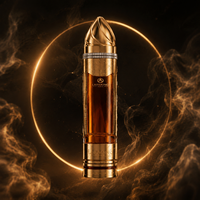Flacon de parfum de luxe 100 ml en verre doré en forme de fusée, contenant haut de gamme pour marque de parfum de niche