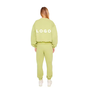 High Quality Winter Streetwear Embroidered for 100% Cotton <b>Fleece</b> Pullover Hoodie Flared Sweatpants Breathable - Product Image 4