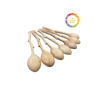 Cucharas de madera dura ecológicas de primera calidad, utensilios de servicio duraderos para cocinas saludables - Product Image 3