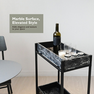 Carro de tubo de metal duradero con estante de MDF Estructura de desmontaje recubierta de polvo de chapa de papel - Product Image 4