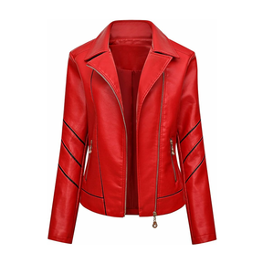 High Quality Solid Green Color Women Leather <b>Jacket</b> Breathable Custom Outdoor Leather <b>Jacket</b> With Best Material - Product Image 4