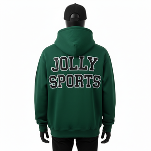 Sudadera con Capucha Premium de 350 GSM con Cremallera, Felpa Suave de Algodón y Poliéster, Color Verde, Parche Frontal con Bordado, Logotipo Personalizado, Sudadera Básica con Cremallera - Product Image 4